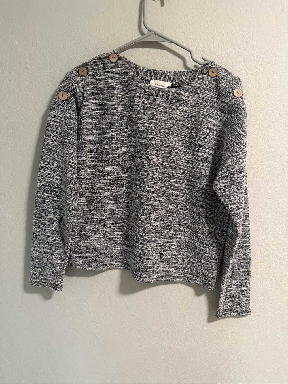 Love, Fire “Romantics” Button Shoulder Sweater Top Size S